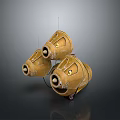 Three Yellow Portable Household Storage Containers Featuring Metal Parts Wheels And Durable Design