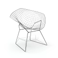 Modern Geometric Leisure Chair with Grid Design and Metal Frame Structure