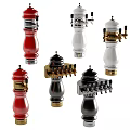 Commercial Beverage Dispensing Equipment With Red Black White Silver Multi Tap Design