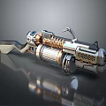 Futuristic Sci-Fi Weapon Featuring Mechanical Structure Metallic Design And Detailed Gear Components 3d model