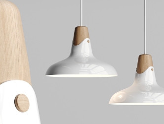 Nordic Chandelier Wooden Paint Chandelier 3d model