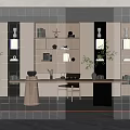 Modern partition glass partition screen 3d model