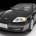 Black Hyundai Convertible Sports Car with Front Headlights and Alloy Wheels