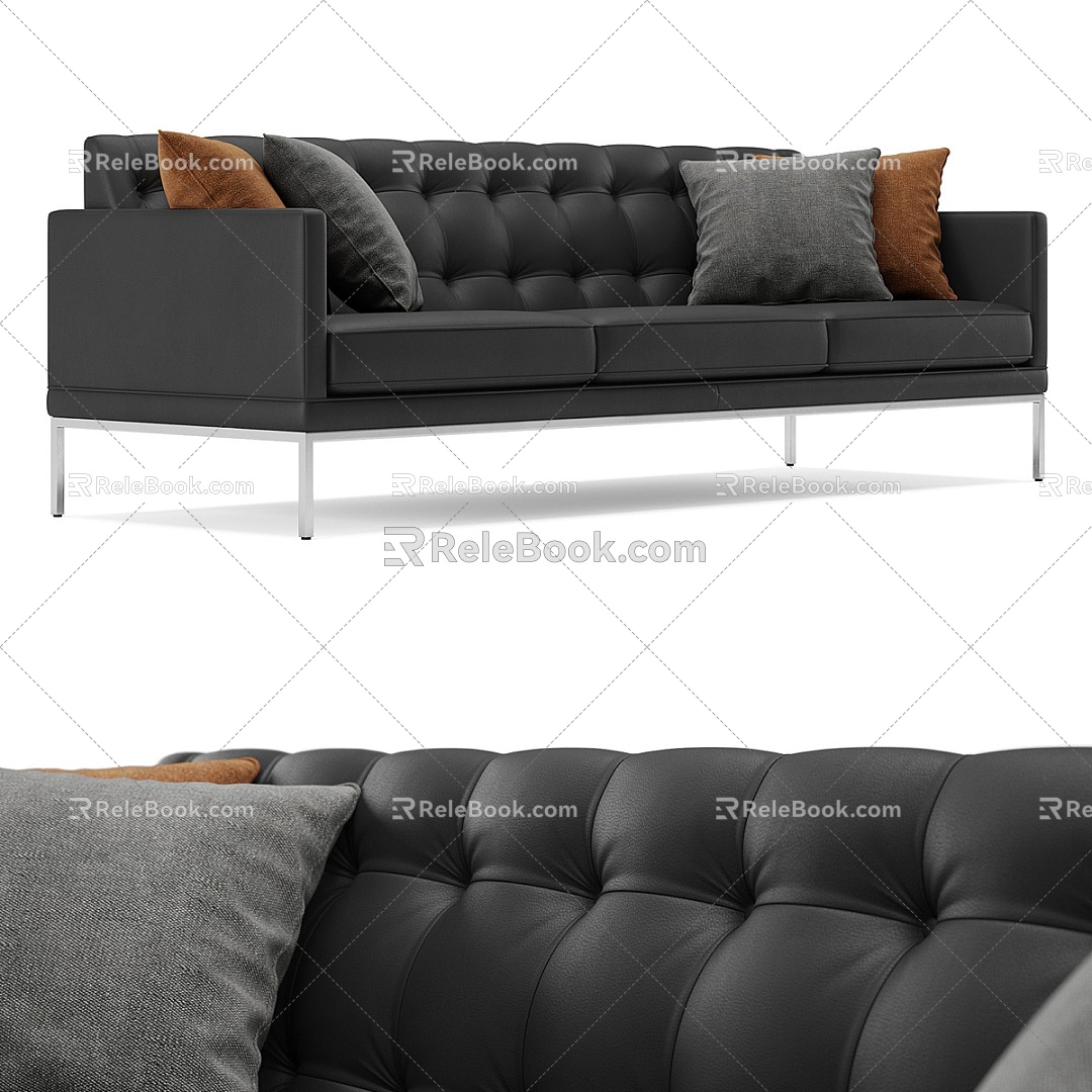 Modern Multi-Person Sofa Sofa Two-Person Sofa Casual Sofa Living Room Sofa Leather Sofa Corner Sofa 3d model