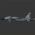 Detailed Camouflaged Military Fighter Aircraft With Yellow Wing Badges In 3D Rendering