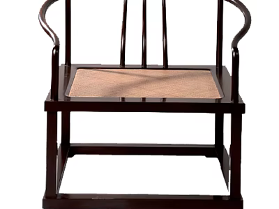 Elegant Traditional Wooden Armchair With Curved Arms And Rattan Seat Design 3d model