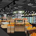 Bright Supermarket Department Store With Customers Shopping And Well Stocked Shelves