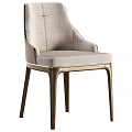 Modern Accent Chair With Light Gray Fabric Upholstery And Solid Wooden Legs Design
