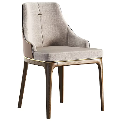 Modern Accent Chair With Light Gray Fabric Upholstery And Solid Wooden Legs Design 3d model