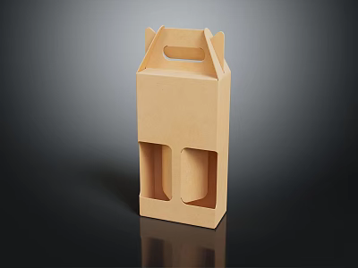 Ornament Decor Combination Display Box with Brown Kraft Paper Handle and Storage Slots 3d model