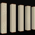 Modern Decorative Columns With Intricate Perforated Patterns Gold Accents And Light Effects
