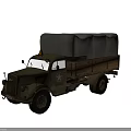 Olive Green Military Truck With White Star Emblem Wooden Cargo Bed And White Canvas Cover