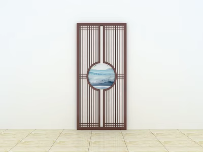 New Chinese-style partition screen partition 3d model