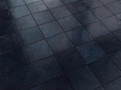 Dark Square Glossy Tiles For Modern Floor Surface Design And Installation 3d model
