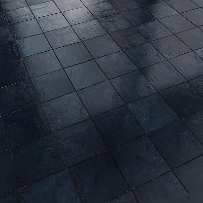 Dark Square Glossy Tiles For Modern Floor Surface Design And Installation 3d model