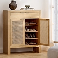 shoe cabinet rattan cabinet 3d model