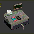 Cash Register With Display Screen Colorful Keypad Receipt And Drawer Key