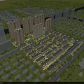 Bird's Eye View Planning High Rise Residential And Low Rise Buildings With Green Spaces Roads