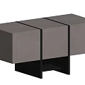 Modern Minimalist Entryway Console Cabinet With Three Compartments Black Accent Strips And Stable Base