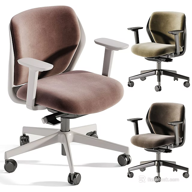 Comfortable Modern Office Chairs With Adjustable Armrests Wheels And Various Colors 3d model 
