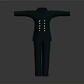 Navy Blue Double Breasted Uniform With Long Sleeves And Pants Set