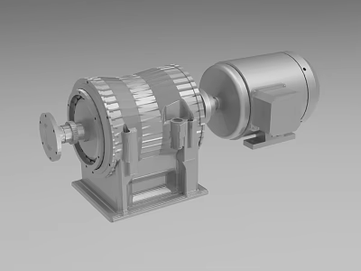 Heavy Duty Industrial Equipment With Metal Housing Rotating Shaft And Stable Base Frame 3d model