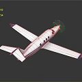 Small Private Aircraft with White Fuselage Blue Wings and Propeller