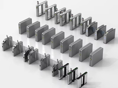 Public Facility Various Automatic Turnstile Gates For Access Control Security 3d model