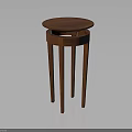 Modern Round Wooden Side Table With Four Slender Legs Classic Design