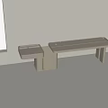Modern Minimalist Dressing Table With Light Colored Surface And Storage Drawer 3d model