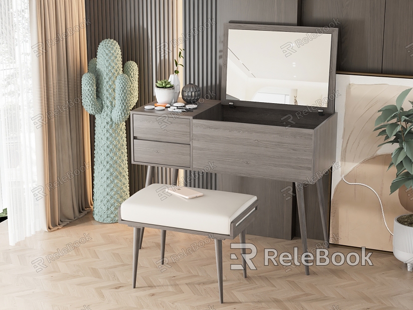 Dressing table stool combination model