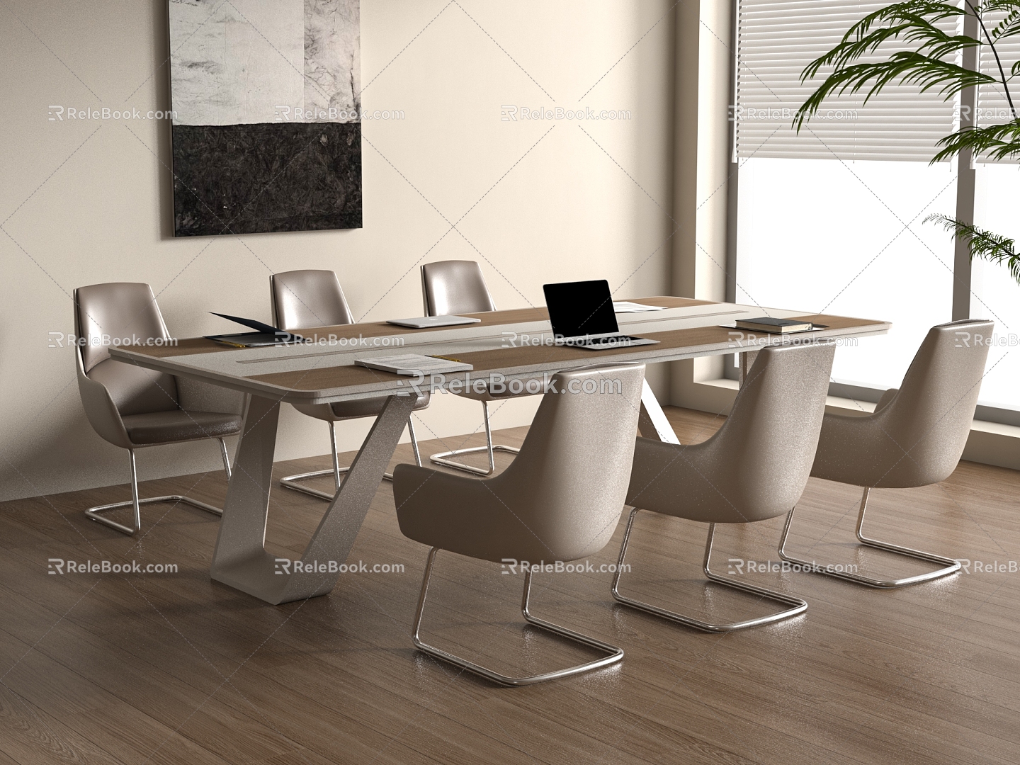 Modern Conference Table Modern Conference Table and Chair Combination Meeting Room 3d model