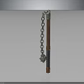Traditional Martial Arts Nunchaku Weapon With Silver Chain And Copper Handles