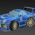 Kids Blue Toy Race Car With Number 35 And Gold Wheels