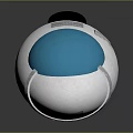 Sleek White Rounded Device With Blue Transparent Dome And Black Accents 3d model