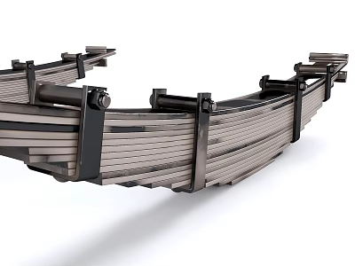Industrial Metal Mechanical Structure With Segmented Plates And Connecting Brackets 3d model