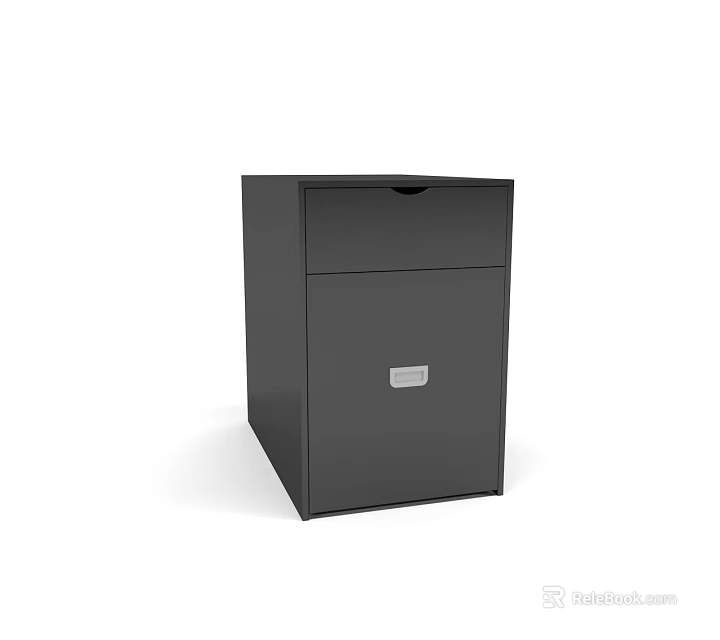 Black Modern Filing Cabinet With Drawer And Cabinet Door For Office Storage 3d model 