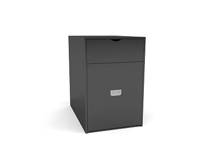 Black Modern Filing Cabinet With Drawer And Cabinet Door For Office Storage 3d model