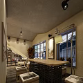 Elegant Club Interior Design With Projection Screen Long Table Wine Racks And Decorative Paintings