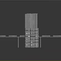 Modern Multi Story Architectural Complex With Glass Curtain Walls And Connecting Bridge Structure
