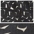 Modern Square Rug With Black And White Abstract Geometric Pattern For Home Decor 3d model