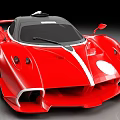 Red Supercar With Sleek Design Black Roof And White Racing Stripes Sporty Exterior