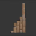 Modern Building Block Square House Square House Pixel House Building Block House 3d model