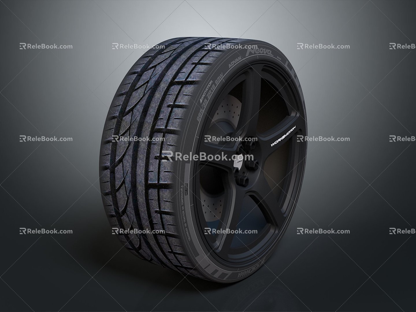 tire tire wheel hub 3d model