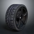 High Performance Car Tire With Detailed Tread Pattern And Modern Alloy Wheel