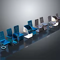 Various Modern Leisure Chairs With Unique Blue And Gray Designs