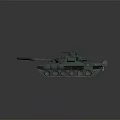 Military Main Battle Tank With Long Barrel Tracks Armored Turret And Heavy Armor Design