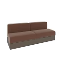 Brown Multi Person Sofa With Modern Design And Light Colored Base 3d model