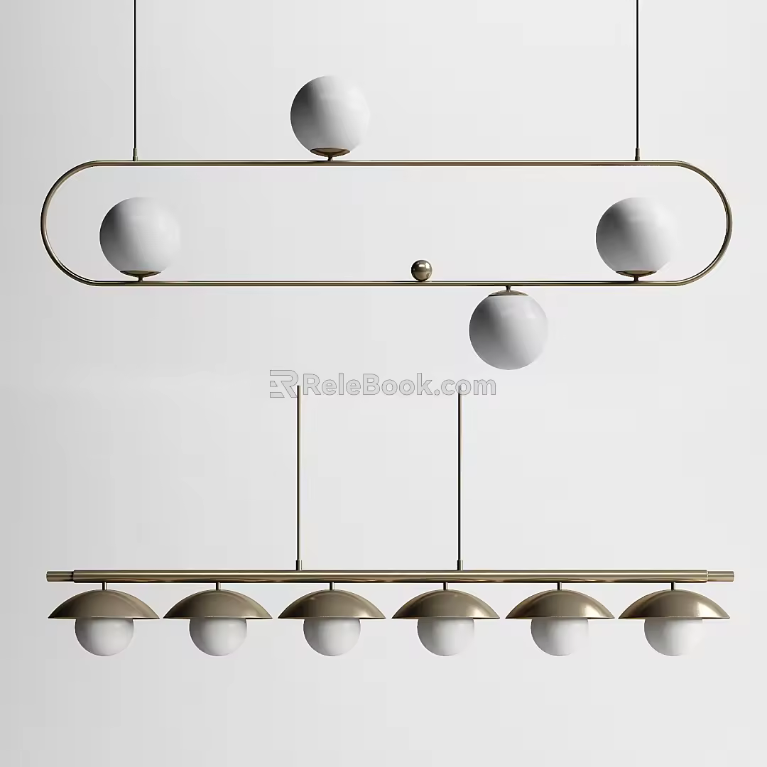 Modern chandelier combination 3d model