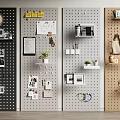 Pegboard Wall Decor with Photos Plants and Home Accessories for Modern Spaces